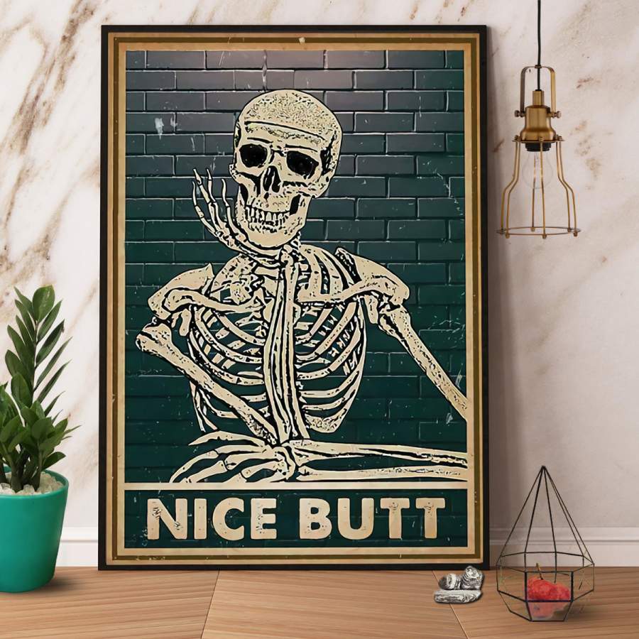 Halloween skeleton nice butt paper poster no frame/ wrapped canvas wall decor full size