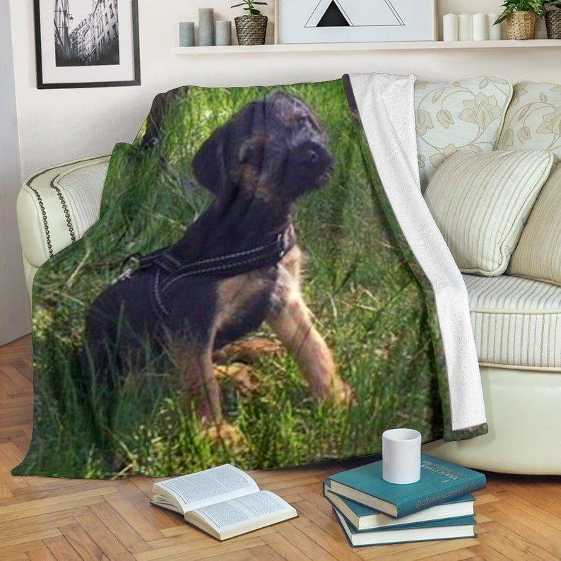 Silli Border Terrier Puppy Dog In Grass Cla0510284F Sherpa Fleece Blanket