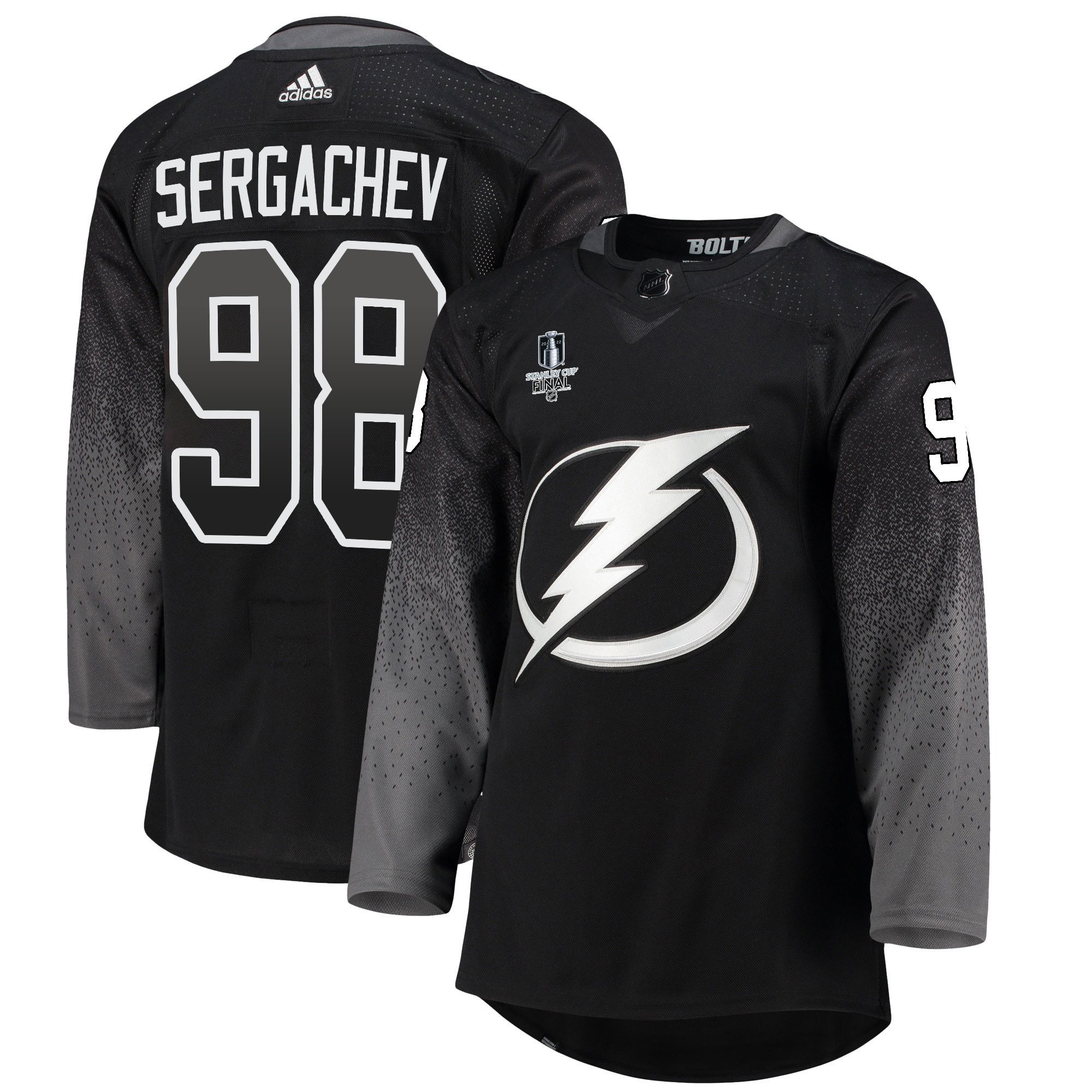 Tampa Bay Lightning Mikhail Sergachev 98 alternate 2022 Stanley Cup Final Breakaway Men Jersey – black