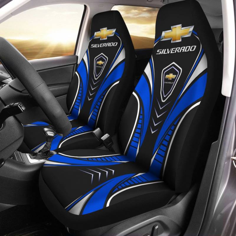 Chevrolet Silverado NTA Car Seat Cover (Set of 2) Ver 6 (Blue)