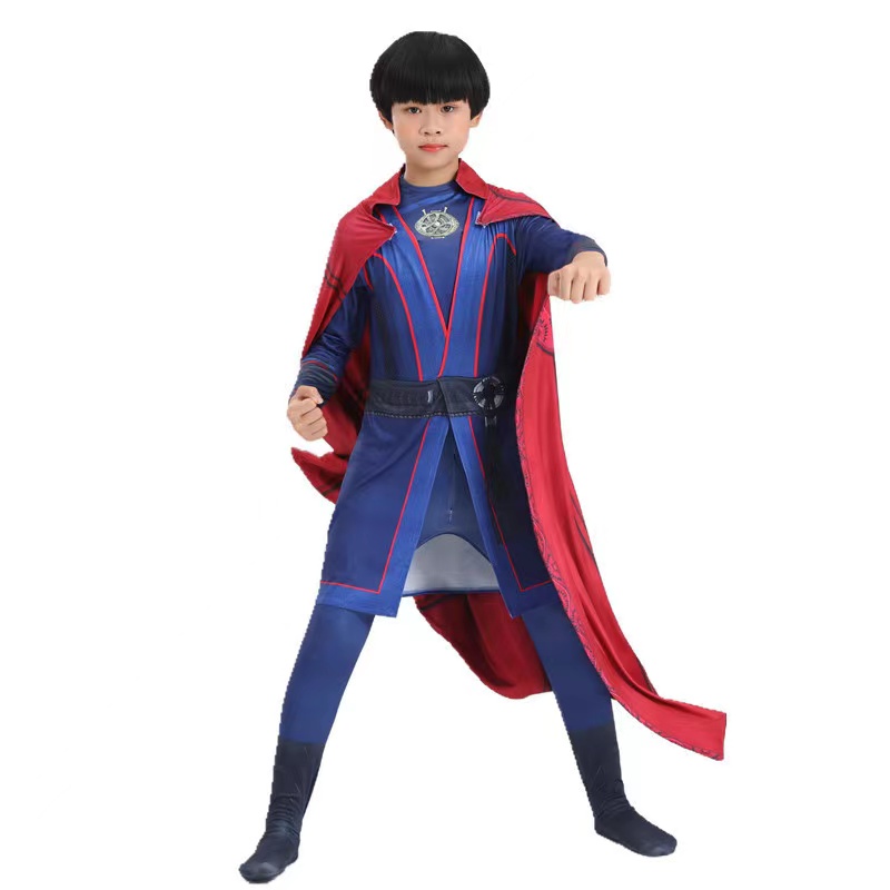 TV Doctor Strange Cosplay Costume Necklace Ring Steve Red Cape Robe Halloween Carnival Costume for Kids and Adult Party Costumes alx