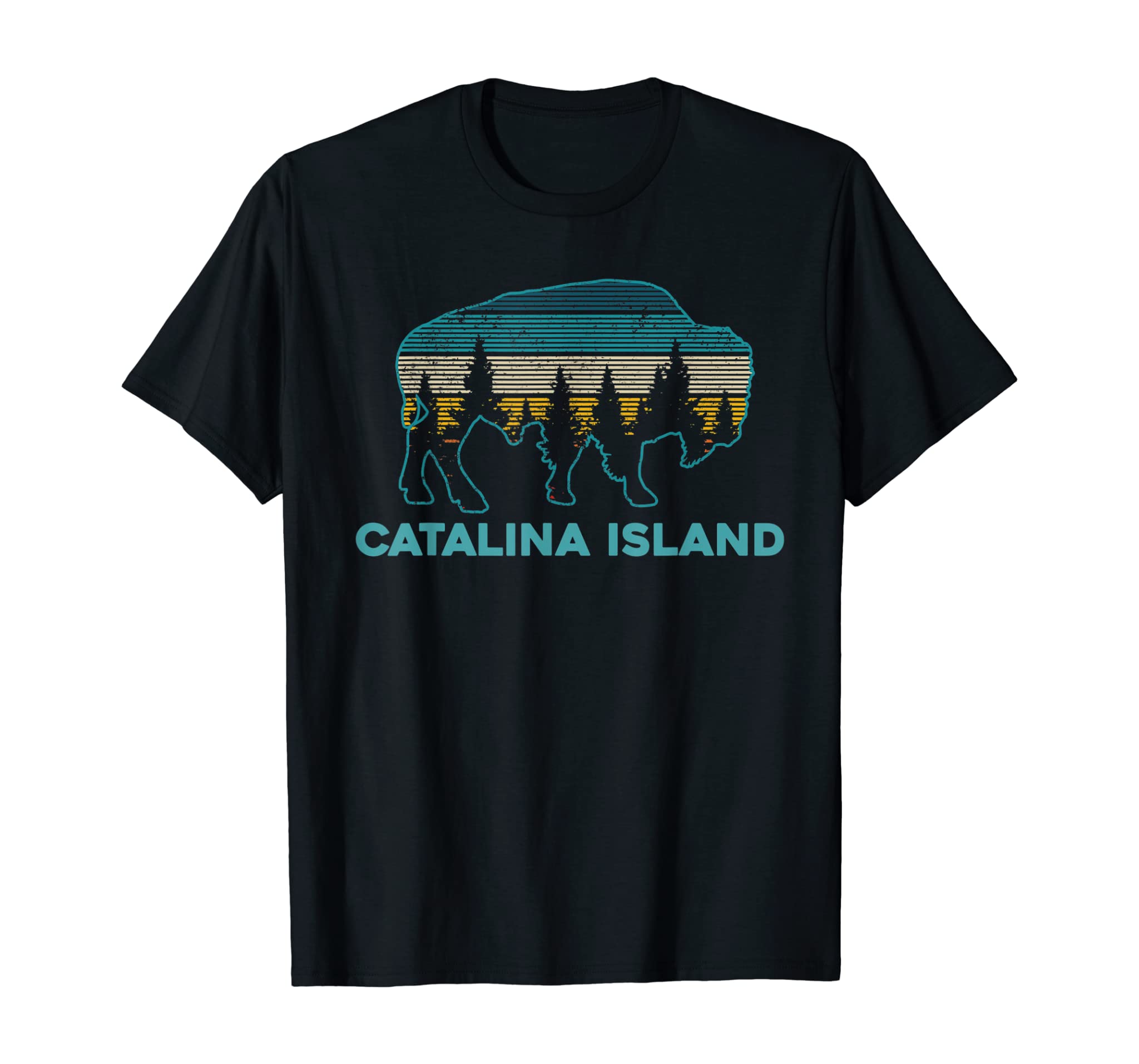 Catalina Island Bison American Buffalo Vintage Souvenir Gift T-Shirt