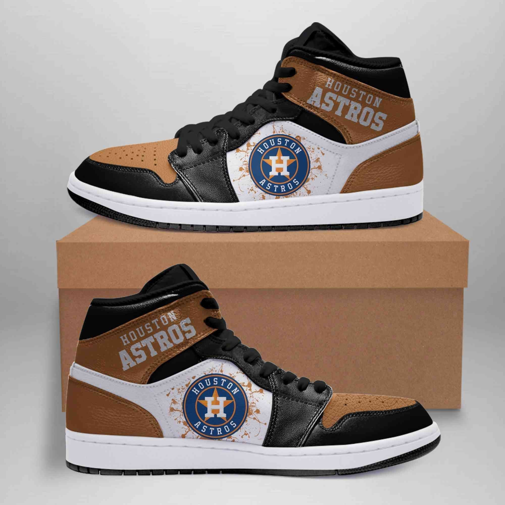 Houston Astros Design Air Jordan 1 High Printing Shoes Sneaker