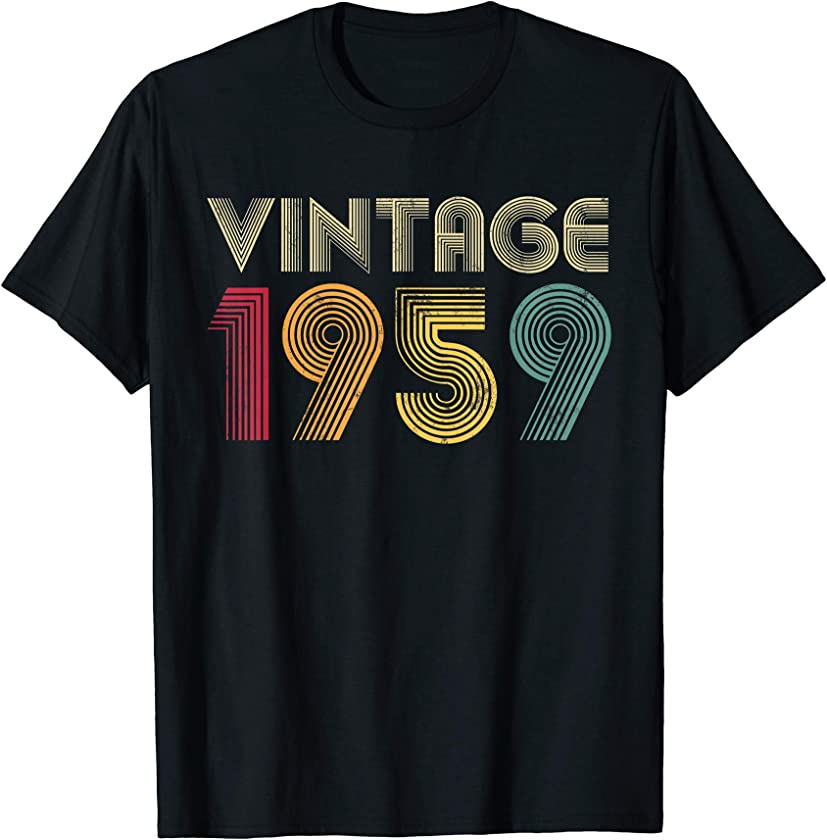 62nd Birthday Vintage 1959 Men Women 62 Years Old T-Shirt