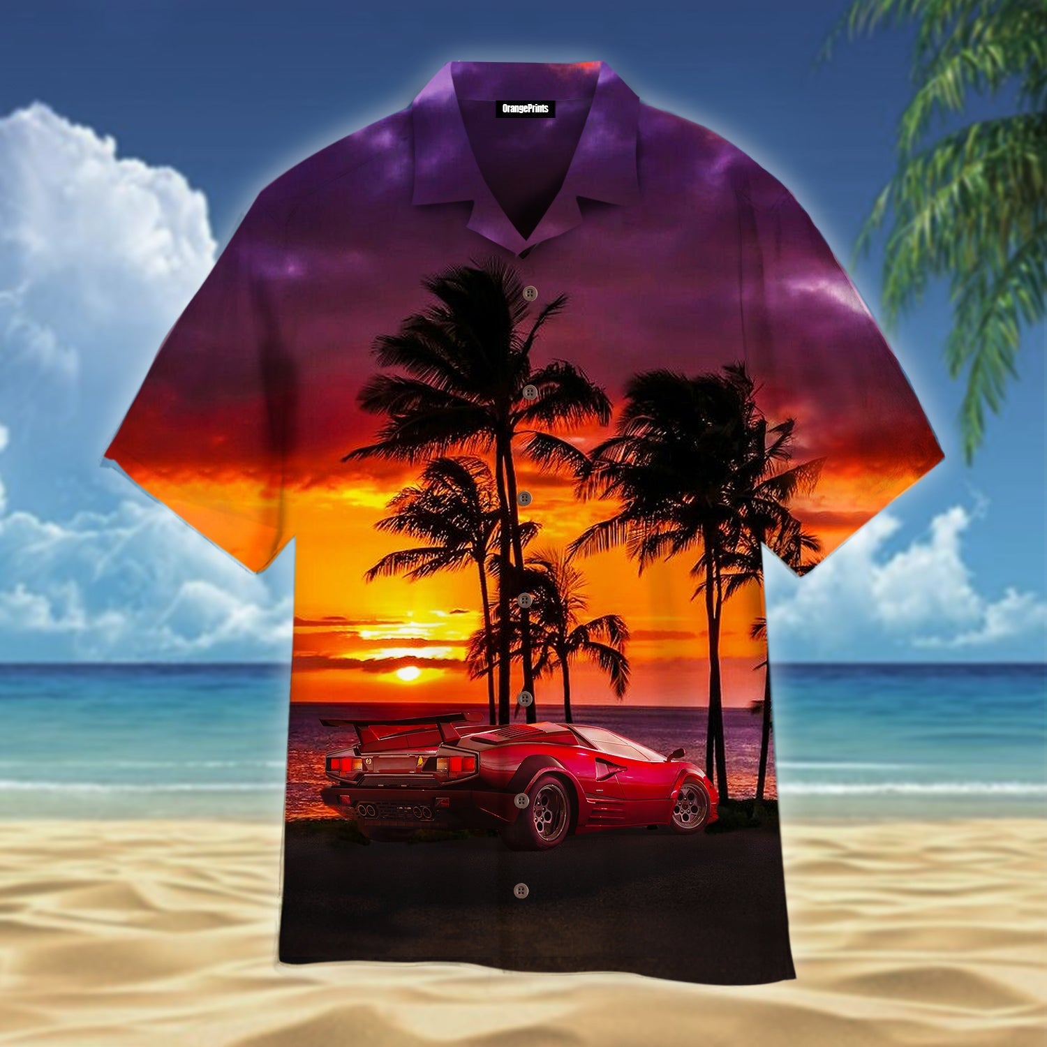 Car Sunset On The Beach Hawaii Shirt For Men Women Adult Ha86983