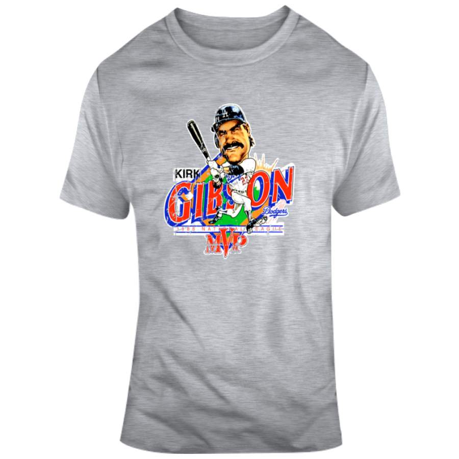 Kirk Gibson Mvp Baseball Los Angeles Distressed Retro Caricature T Shirt