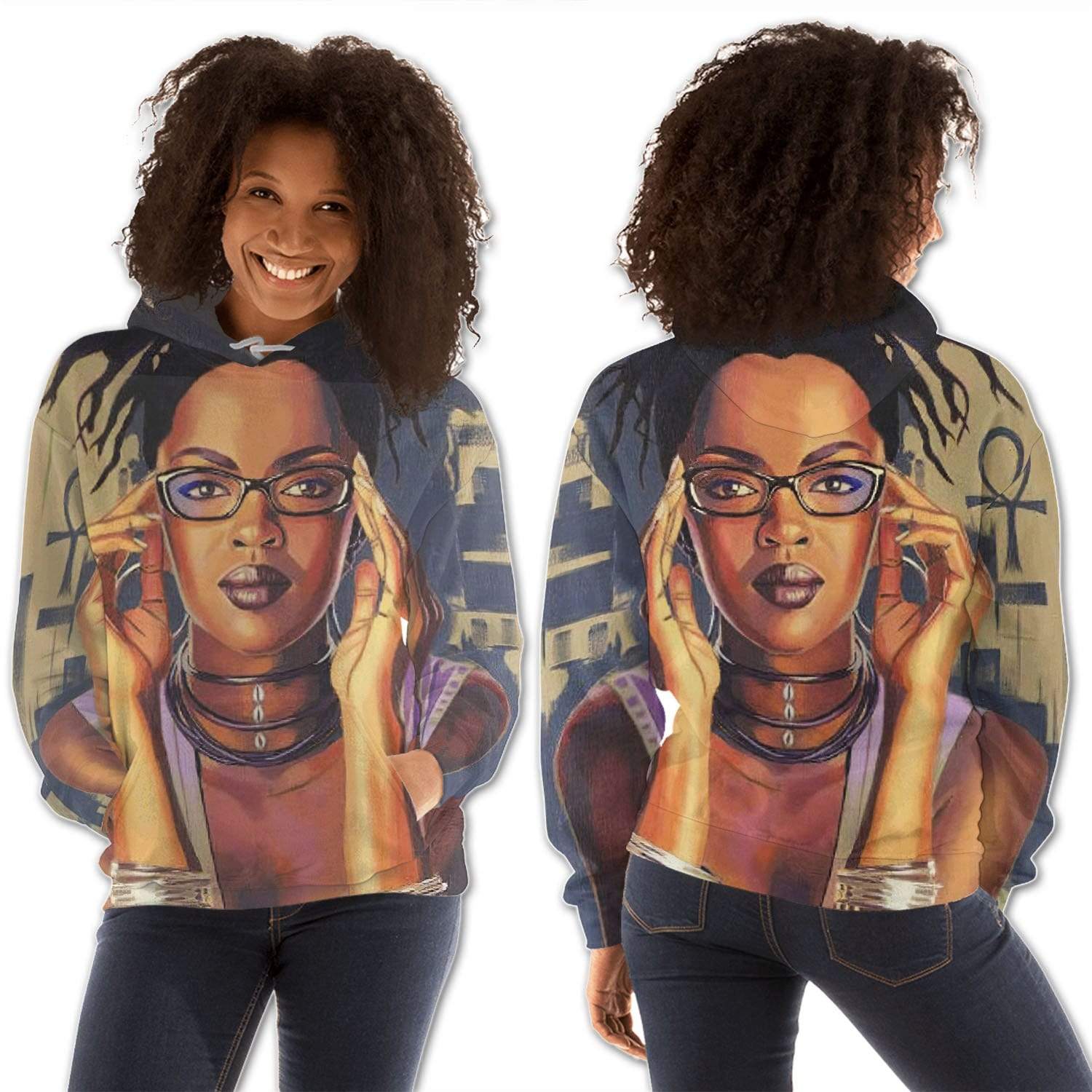 African American Hoodies Cute Afro Girl Modern Afrocentric Clothing