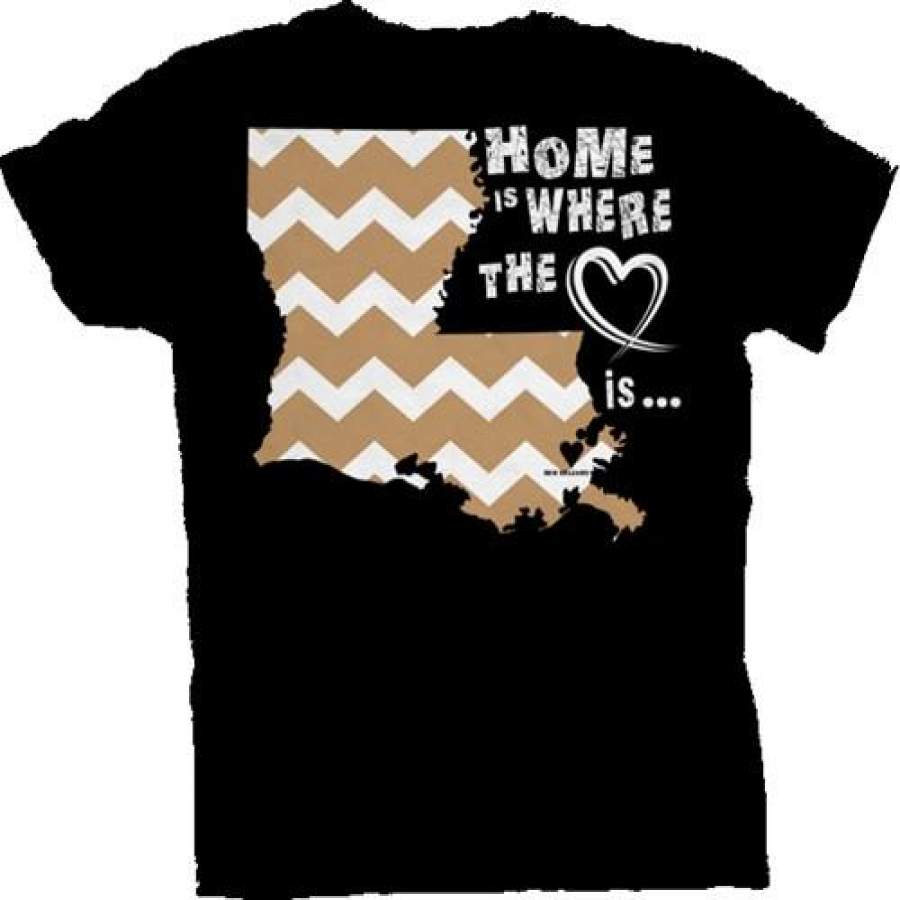 Southern Belle Louisiana New Orleans Saints Chevron State Girlie Bright T Shirt