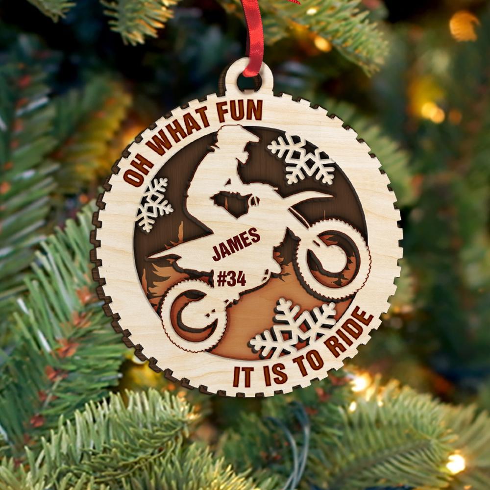 Motocross Oh What Fun It Is To Ride – Personalized Ornament