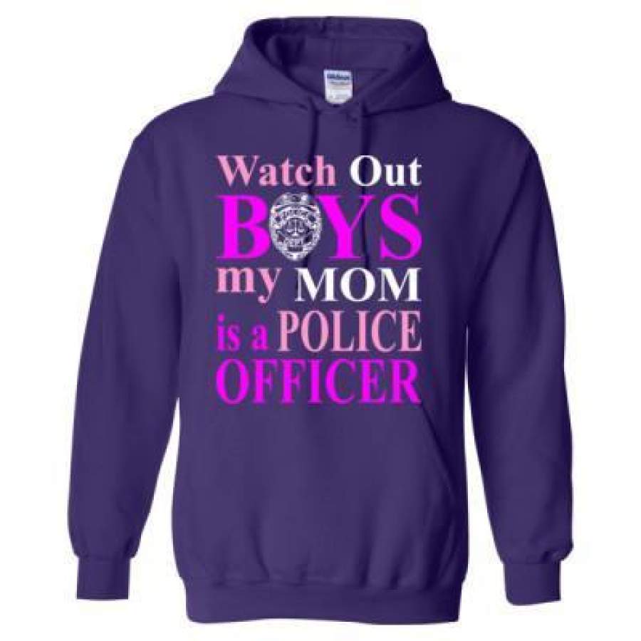 AGR Watch Out Boys My Mom Is A Police Officer – Heavy Blend™ Hooded Sweatshirt