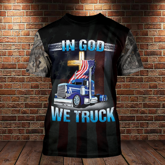 In God We Truck Gift For Truck Lovers All Over Print Unisex Shirt