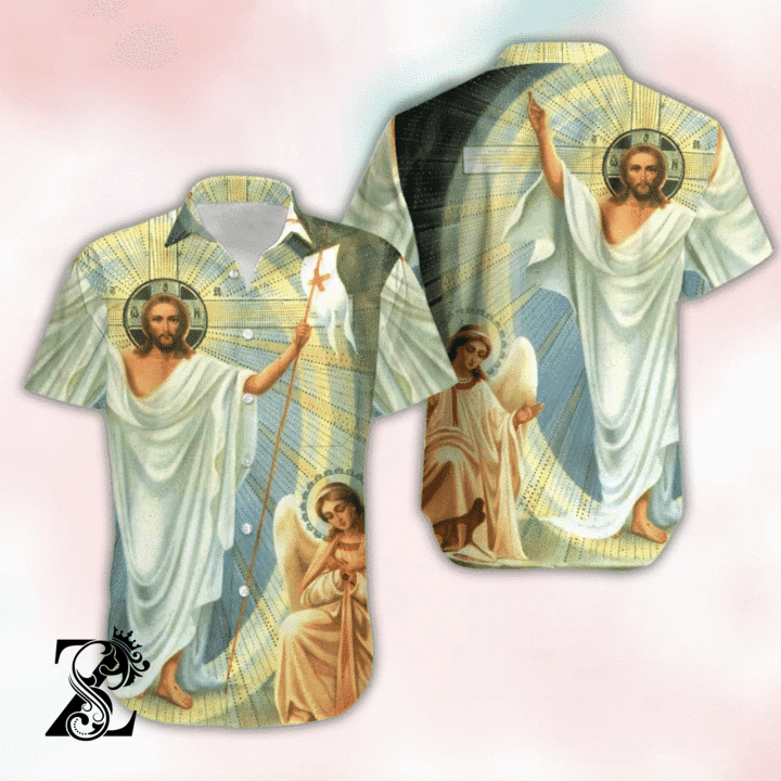 Zides-Sport Happy Easter Sunday Jesus Is Risen Christians Hawaiian Shirt