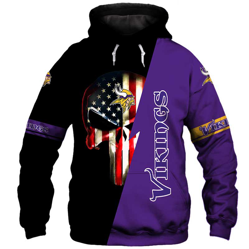 Minnesota Vikings Hoodies Skulls New Design Sweatshirt For Fans