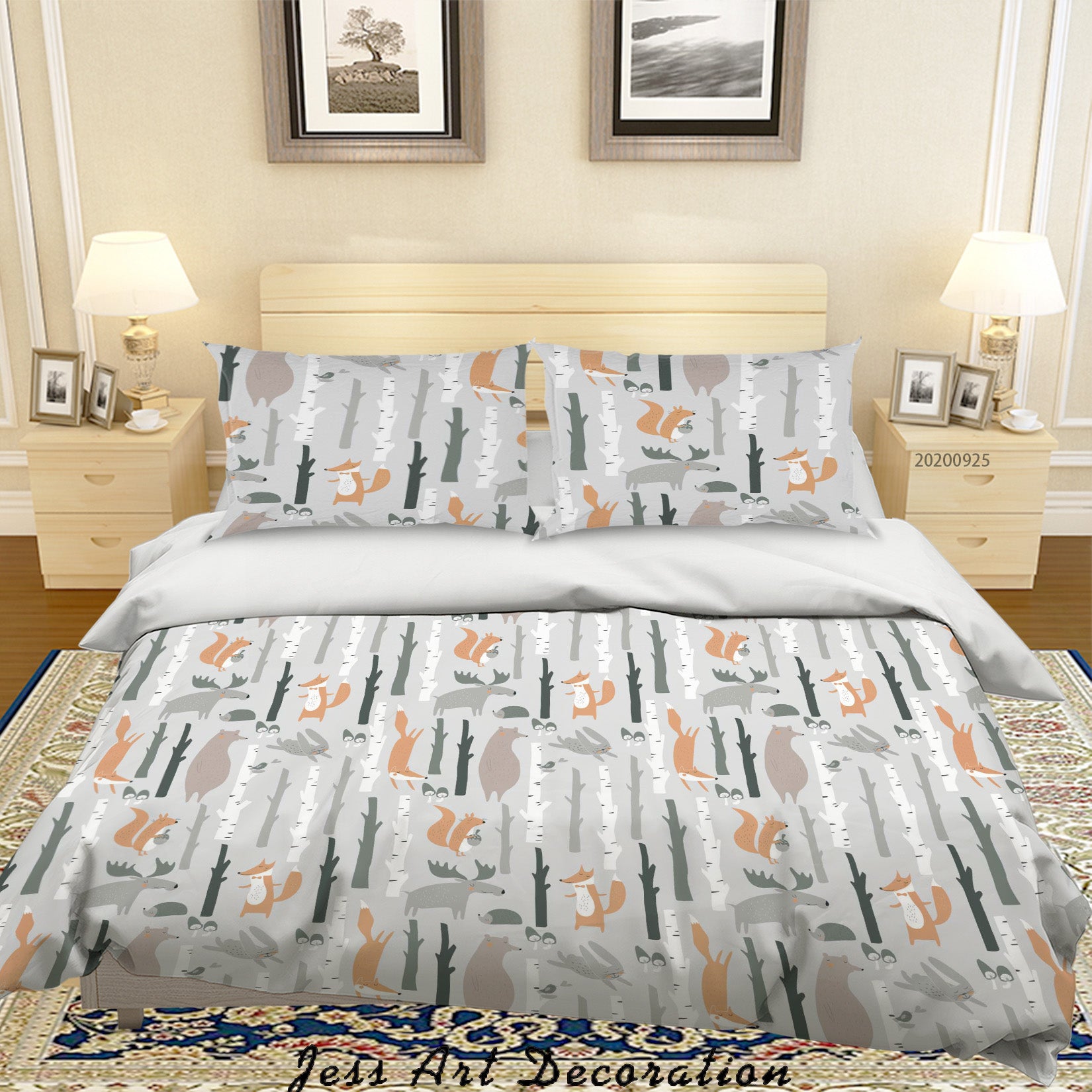 3D Cartoon Animal Squirrel Pattern Quilt Cover Set Bedding Set Duvet Cover Pillowcases Wj 6430