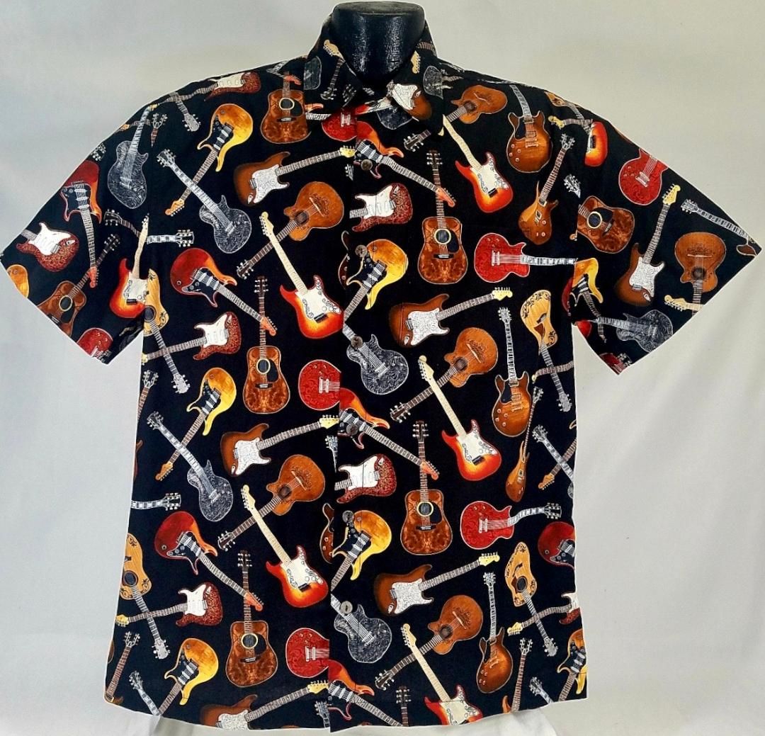 Guitar Black Unique Design Hawaii Shirt Ha36747