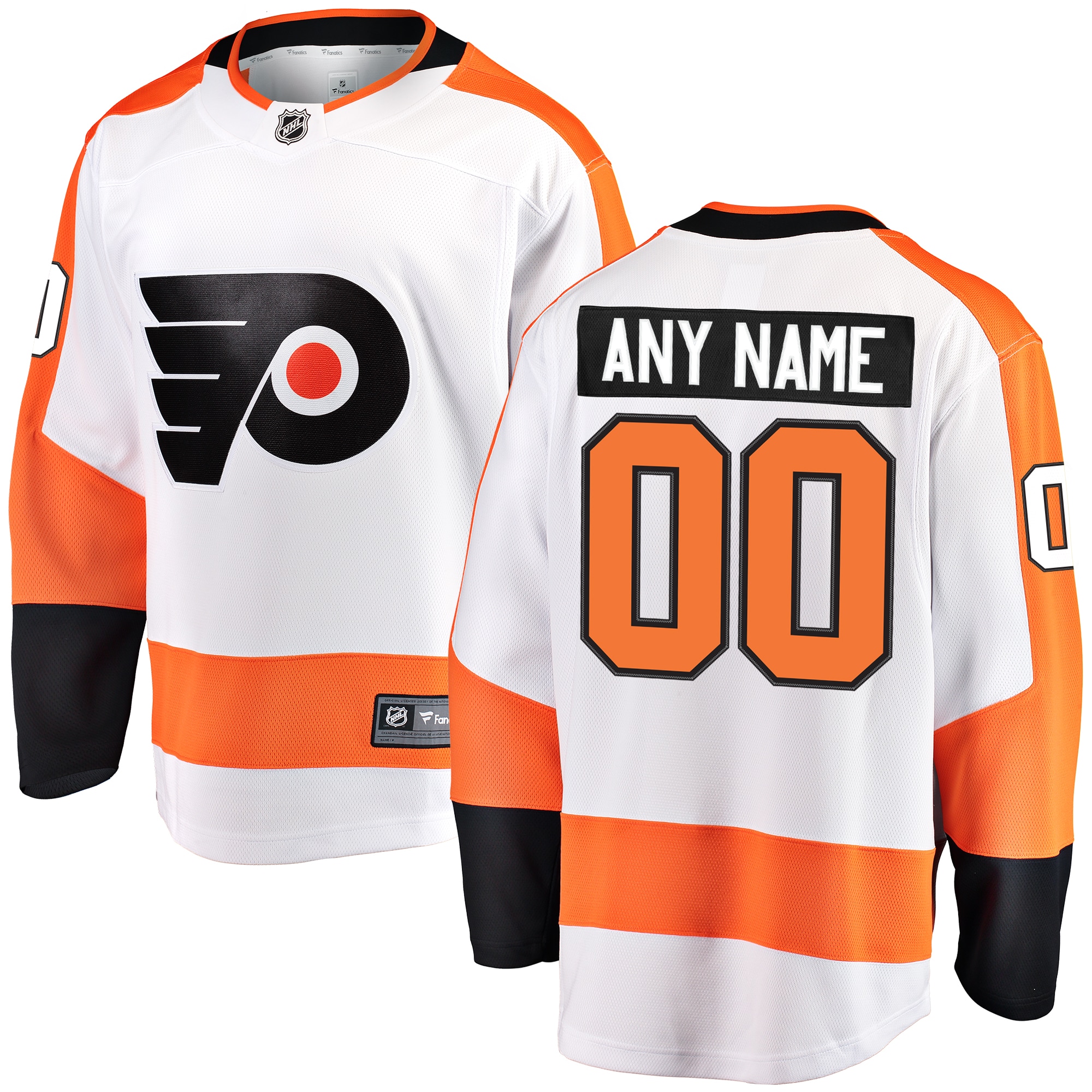 Men's Philadelphia Flyers White Away Breakaway Custom Jersey