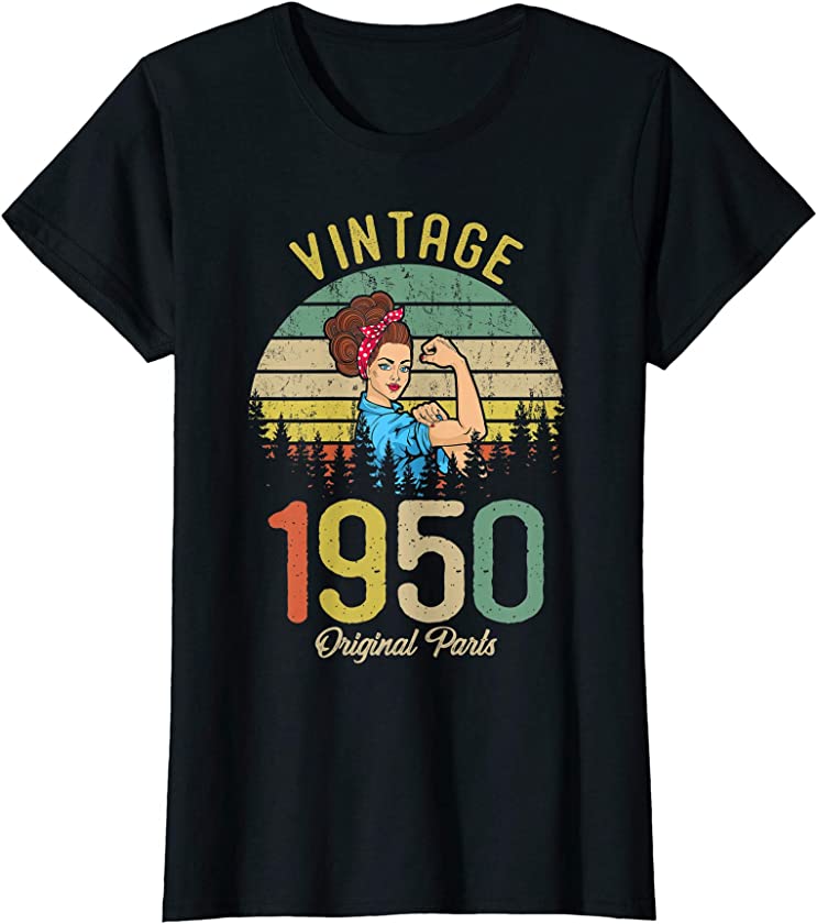 Vintage Made In 1950 70th Birthday Gift Idea Original Parts T-Shirt