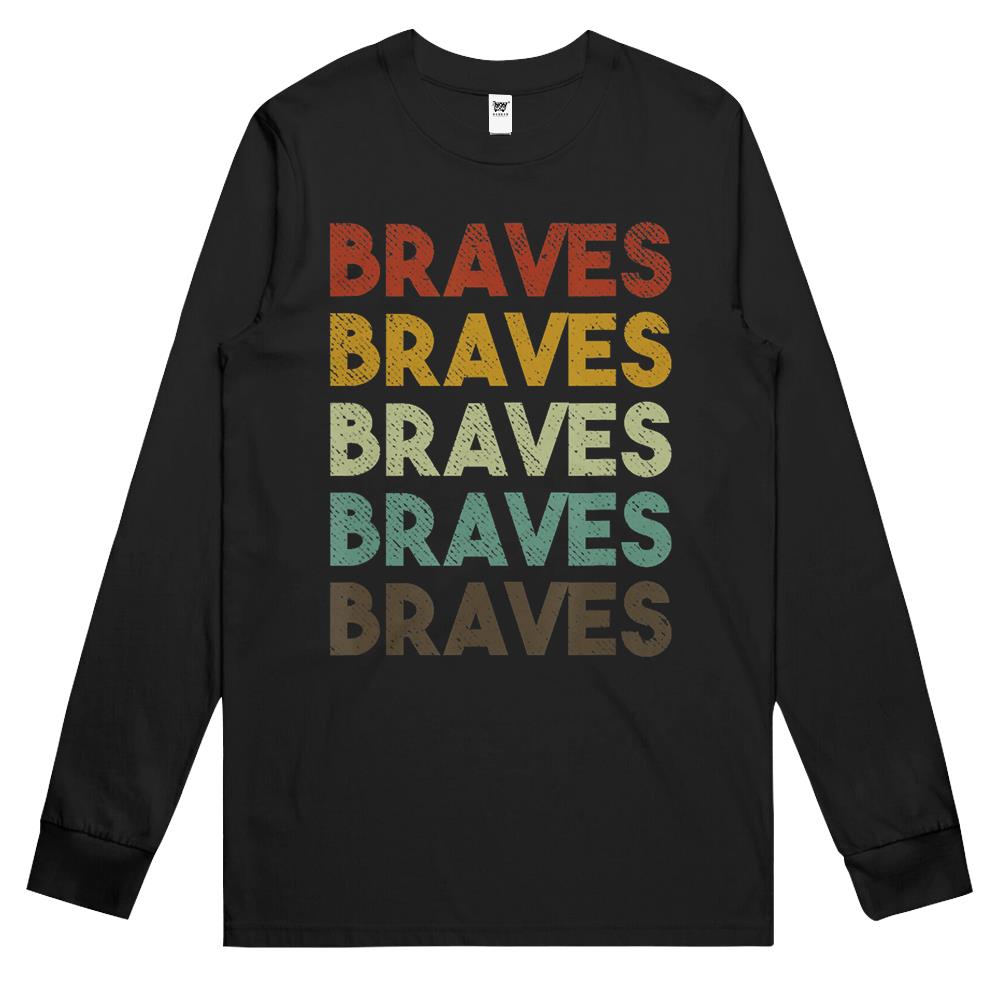 Retro Braves Long Sleeve T Shirts