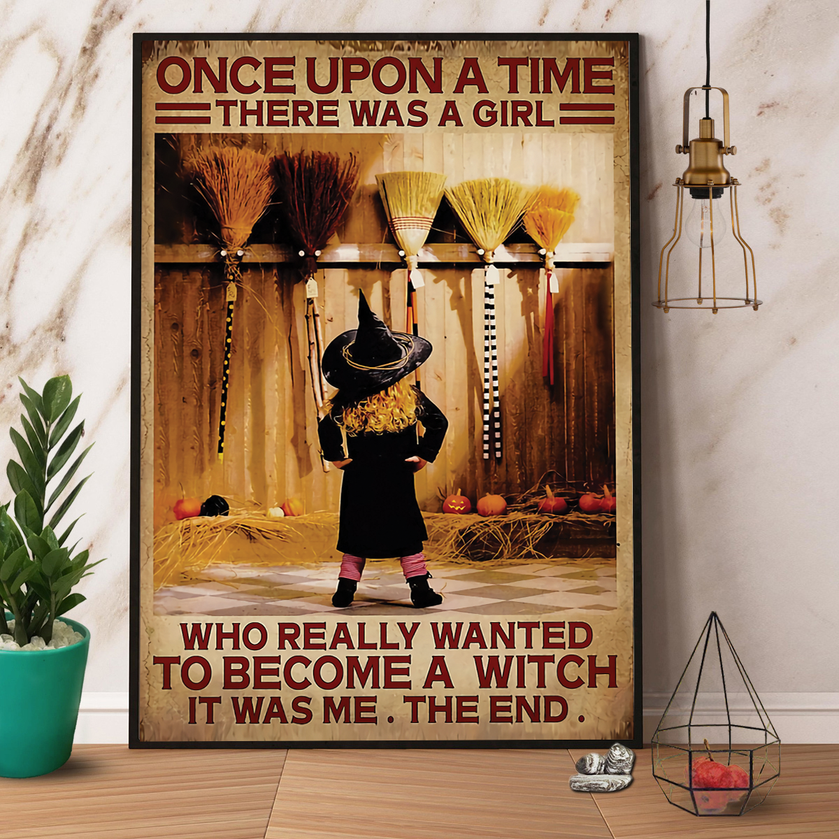 Baby Witch There Was A Girl Become A Witch Halloween Canvas And Poster, Canvas Prints, My Poster Wall, Canvas Wall Art, Wall Decor Visual Art, Halloween Gift, Happy Halloween