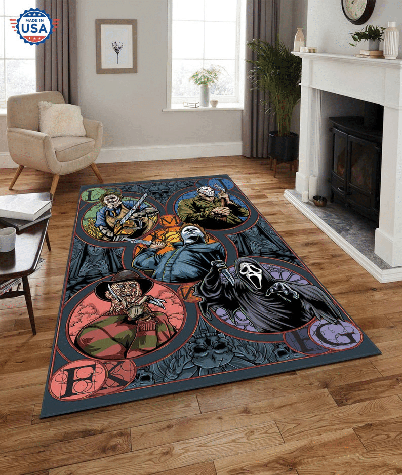 Horror Characters Halloween Rug Hr0308N5