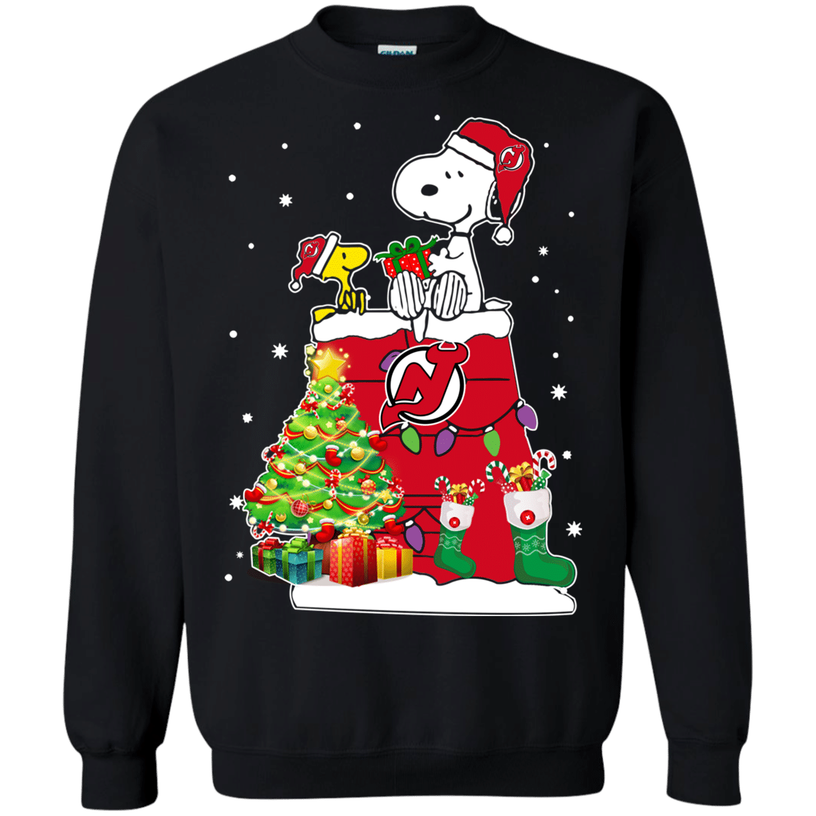 Check out this awesome New Jersey Devils Snoopy & Woodstock Christmas Shirt Sweatshirt