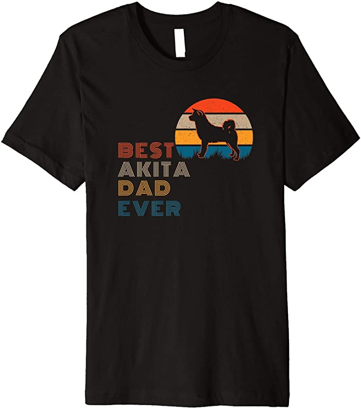 Doggie Love Puppy Trainer Retro Best Dog Dad Akita Owner Premium T-Shirt