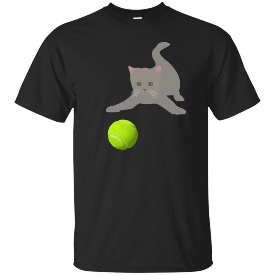 AGR Little Kitten Playing With A Tennis Ball Tshirt Kitty Cat