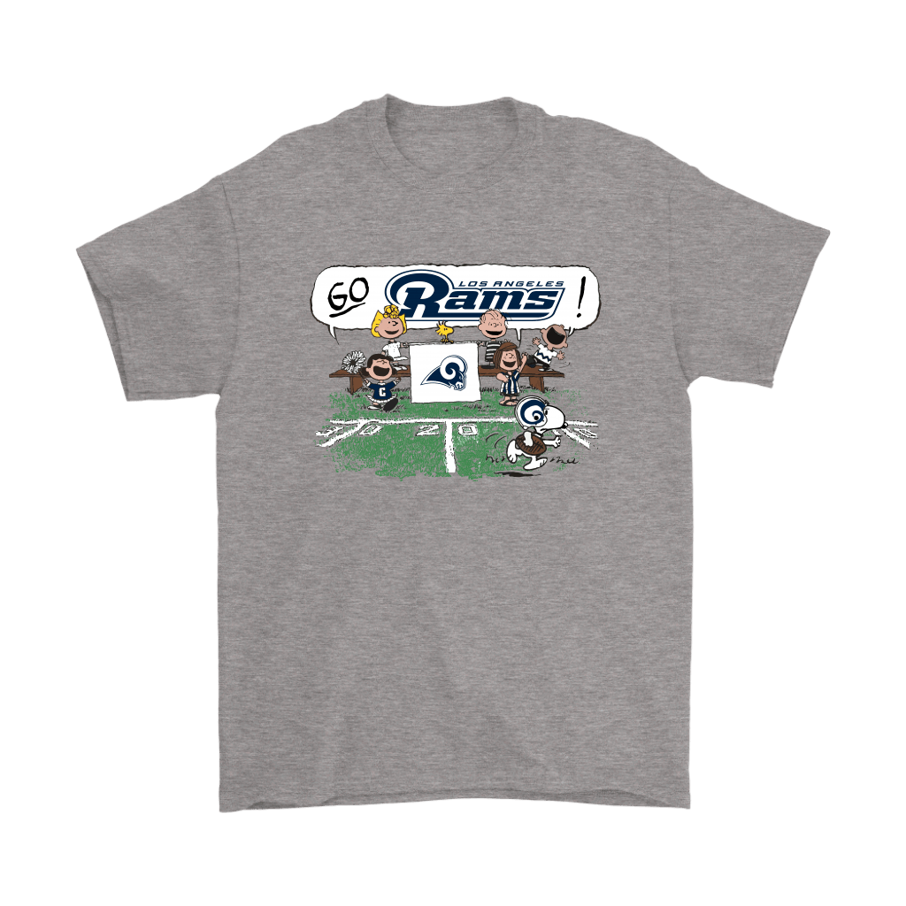 Get Here The Peanuts Cheering Go Snoopy Los Angeles Rams Shirts