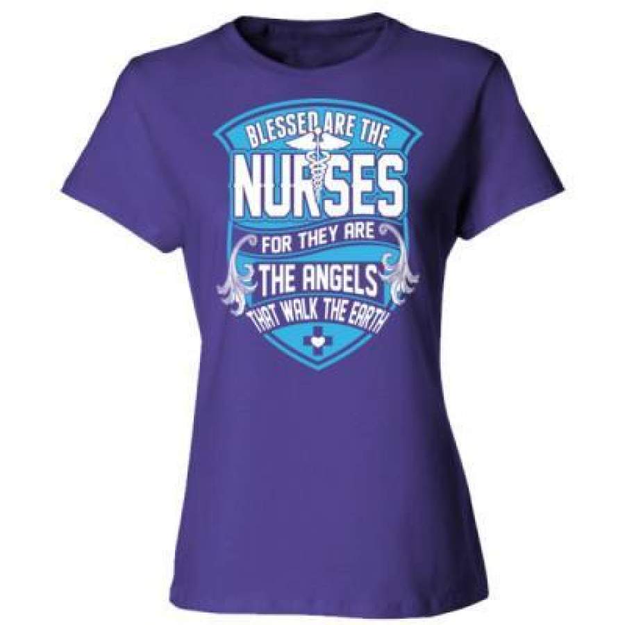 AGR Blessed Are The Nurses Fo They Are The Angels That Walk The Earth – Ladies’ Cotton T-Shirt