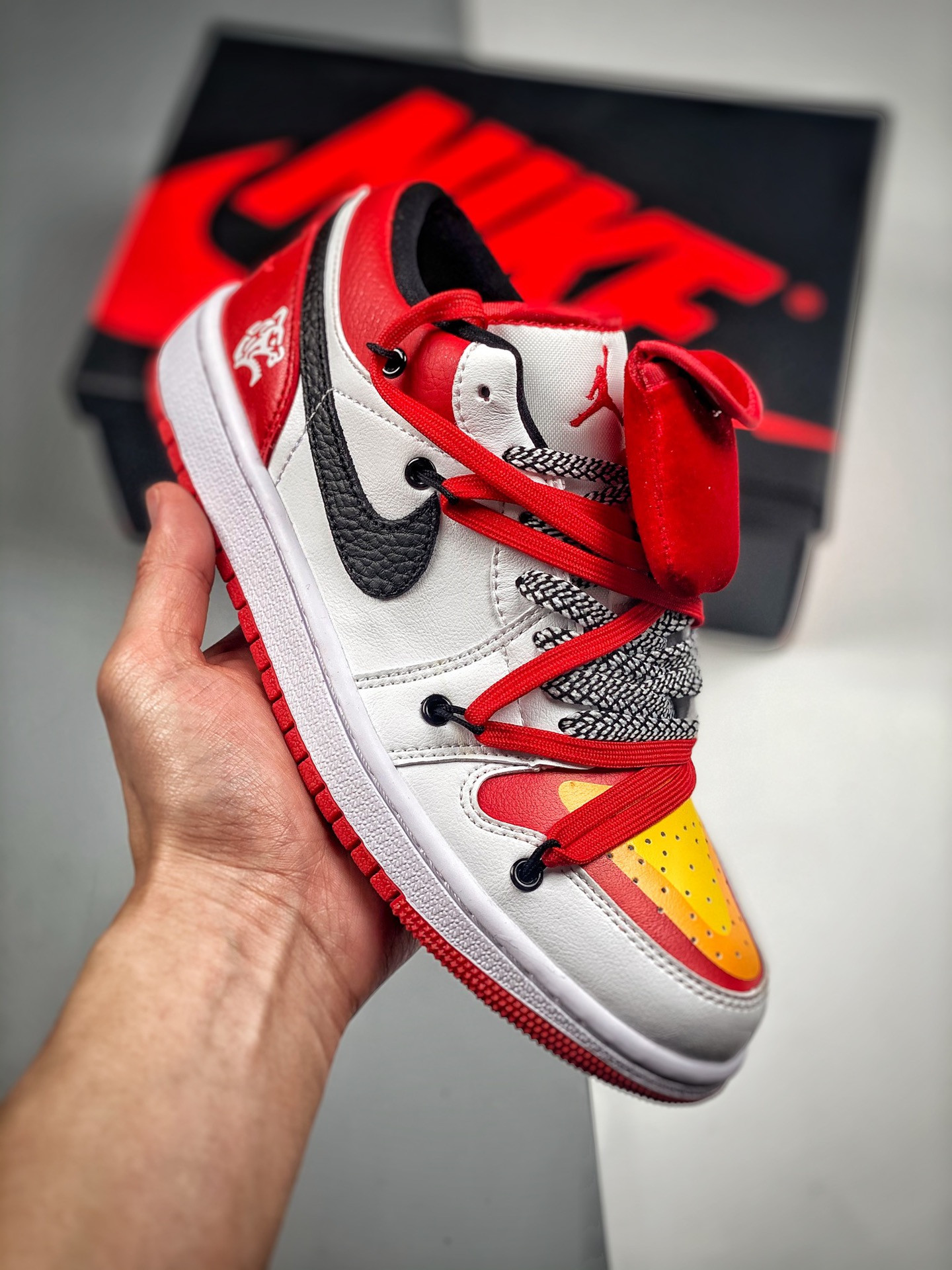 Custom JD 1 Low White Gym Red 5341039