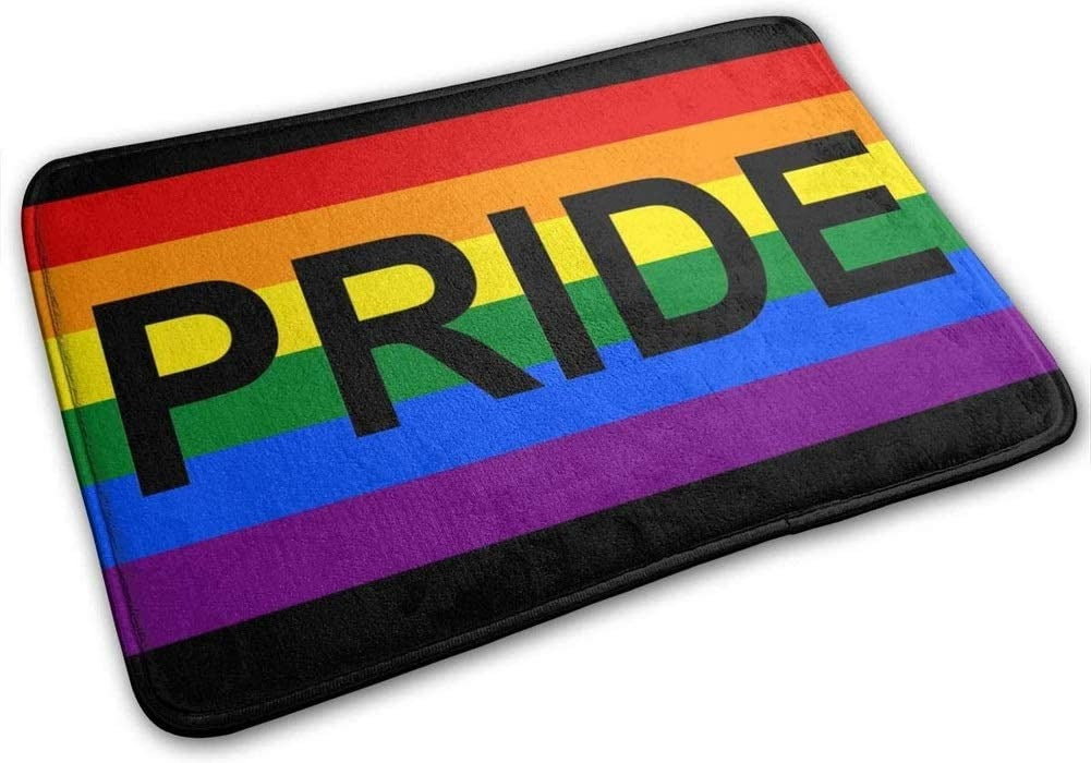 Gay Pride Doormat Print Non Slip Bath Mat Rug For Indoor, Floor Mat, Welcome Entrance Door Mats