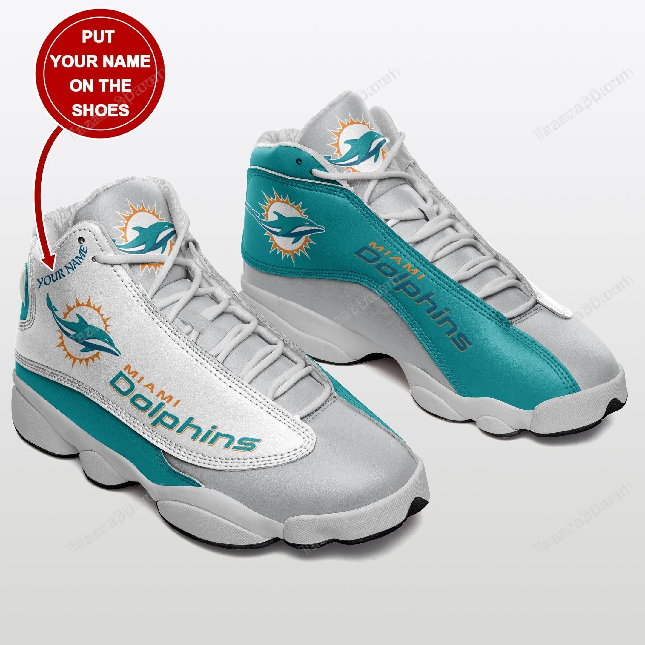 Miami Dolphins Personalized Air Jd13 Sneakers 025