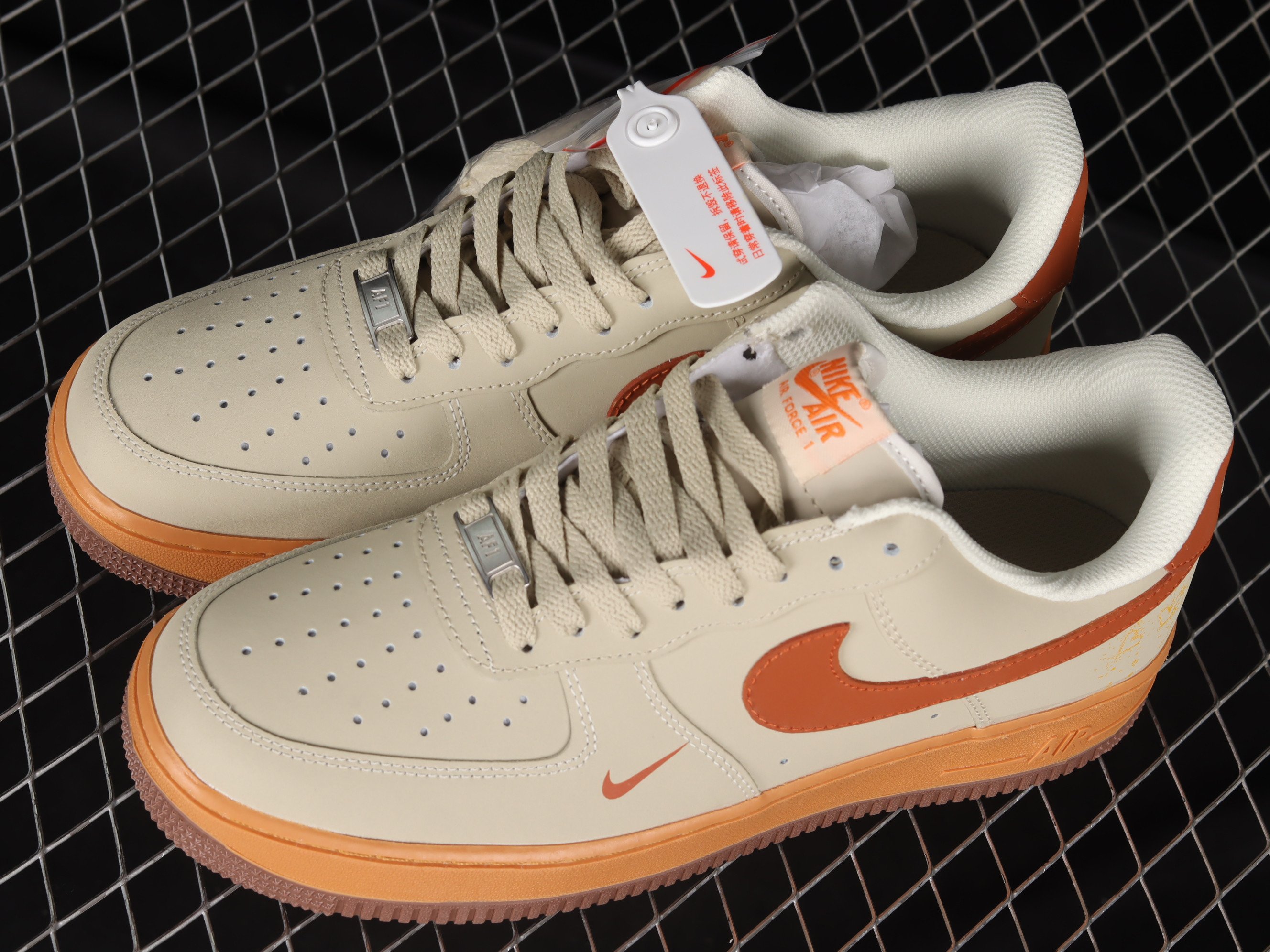 Nike Air Force 1’07 Low Shoes Sneakers – Orange Beige SNK352812936