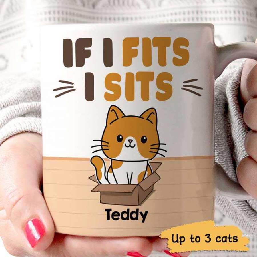 If I Fit I Sit Cats Personalized AOP Mug