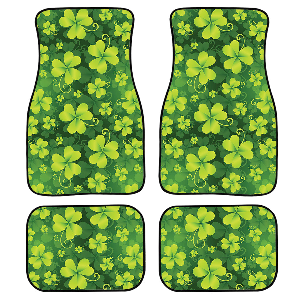 St. Patrick’S Day Shamrock Pattern Print Front And Back Car Floor Mats, Front Car Mat