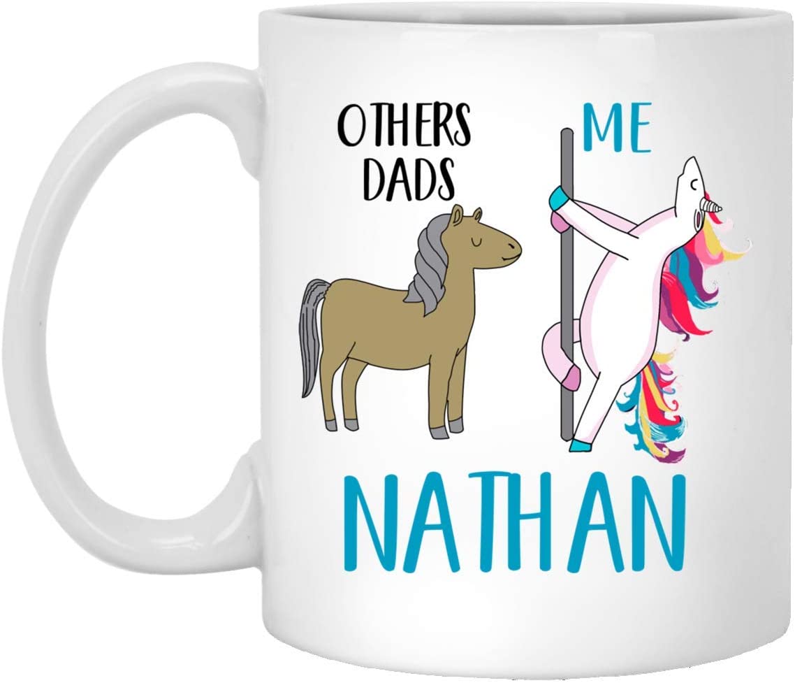 Other Dads Vs Me Unicorn Coffee Mug 11Oz – Personalized Dad Gifts With Name – Dad Mugs For Birthday – Christmas 15Oz