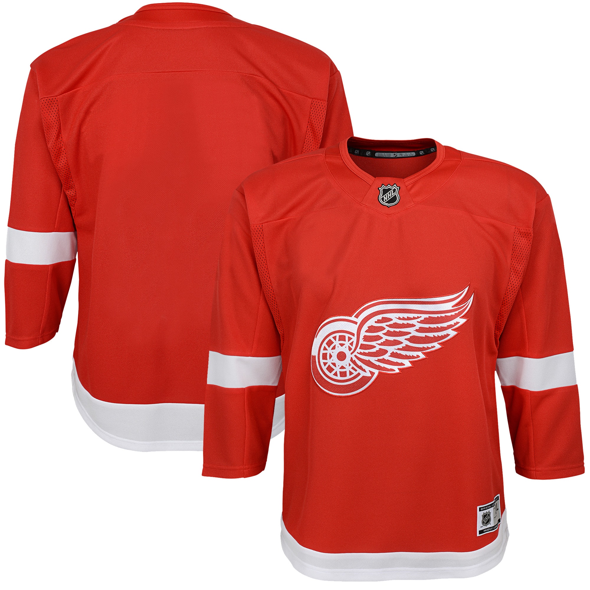 Detroit Red Wings Youth Home Blank Premier Jersey – Red