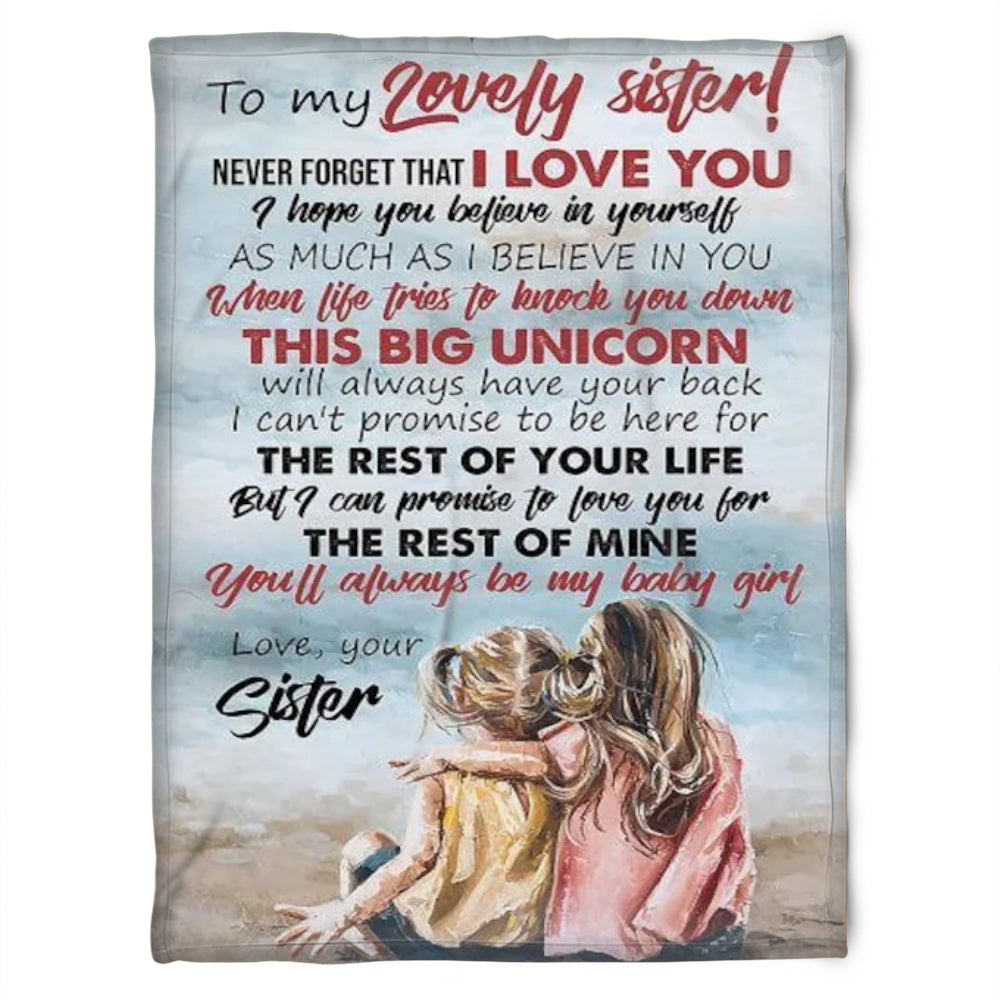 To My Sister Fleece Blanket You Always To My Baby Girl, Gift For Bestie, Gift For Family, Gift For Friend, Home Decor Bedding Couch Sofa Soft And Comfy