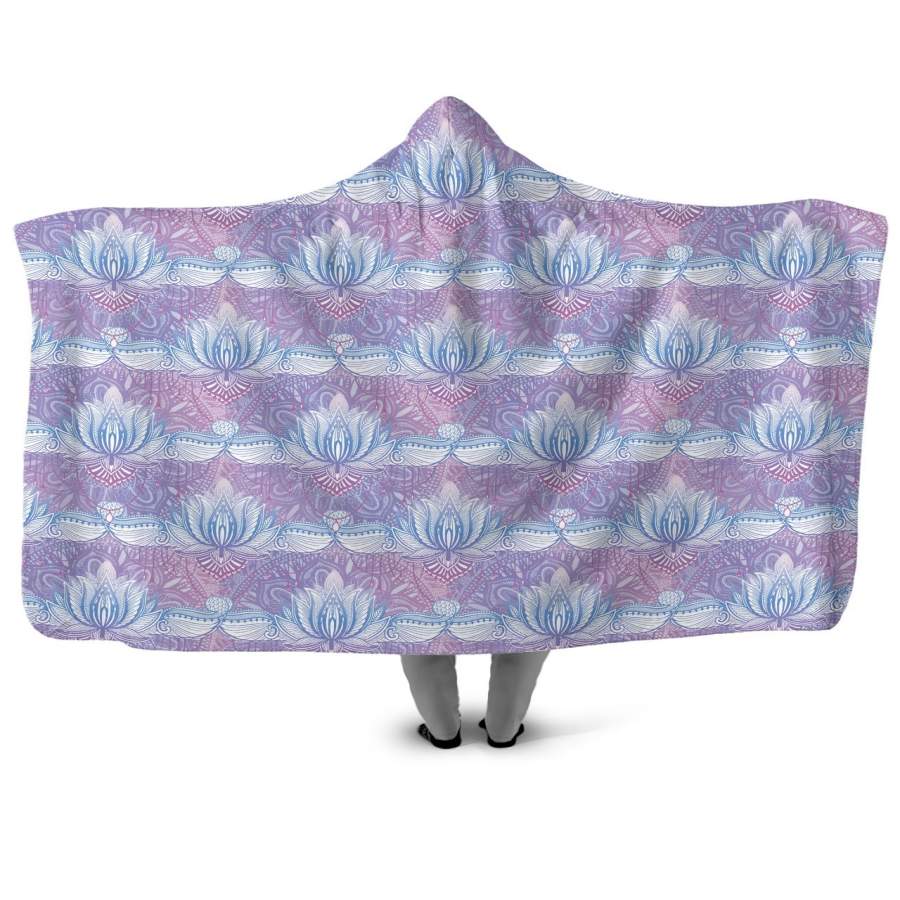 Cotton Candy Lotus Skies Hooded Blanket