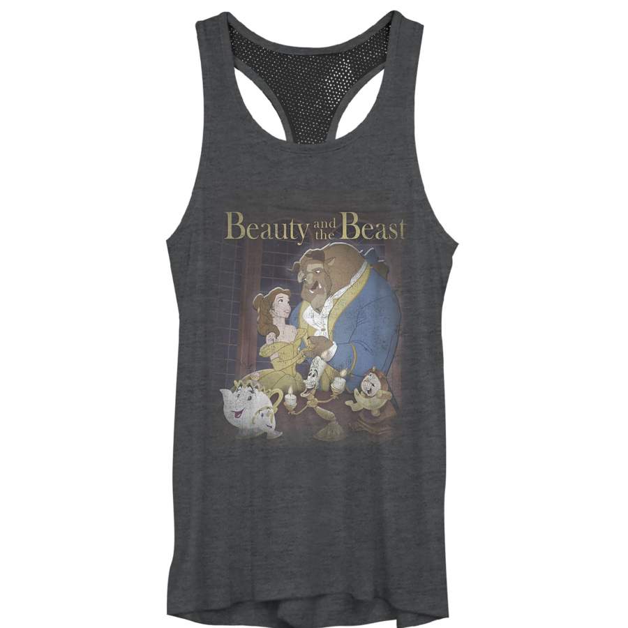 Beauty and the Beast Junior’s Movie Poster  Mesh Racerback Tank