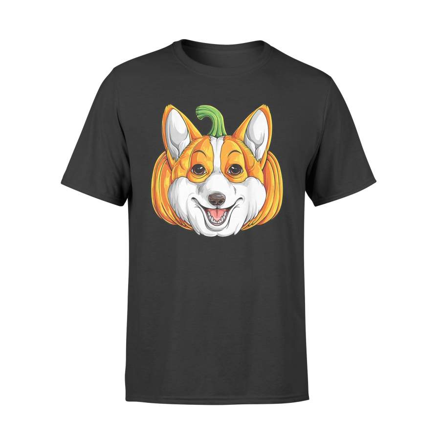Halloween T-Shirt Corgi Pumpkin Halloween T Shirt Corgi Dog Halloween T-Shirt Thanksgiving - Standard T-Shirt