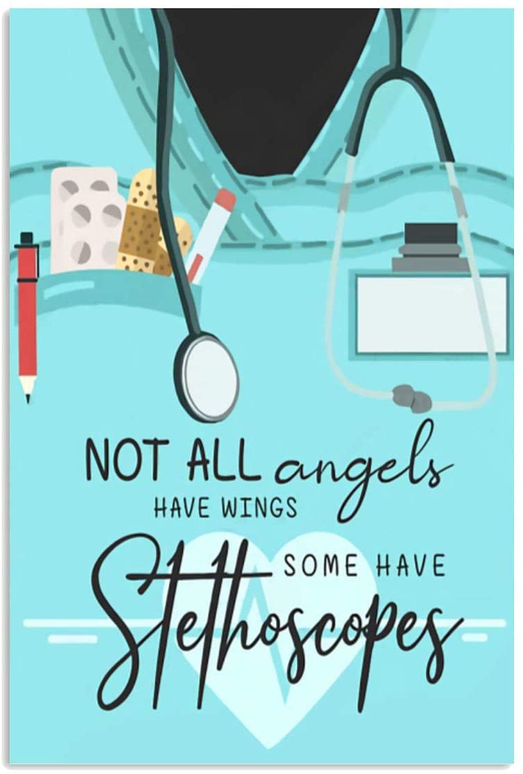 Vintage Angels Have Stethoscope Cna Poster Art Print      Home Decor Gift For Men Women Family Friend On Birthday Xmas