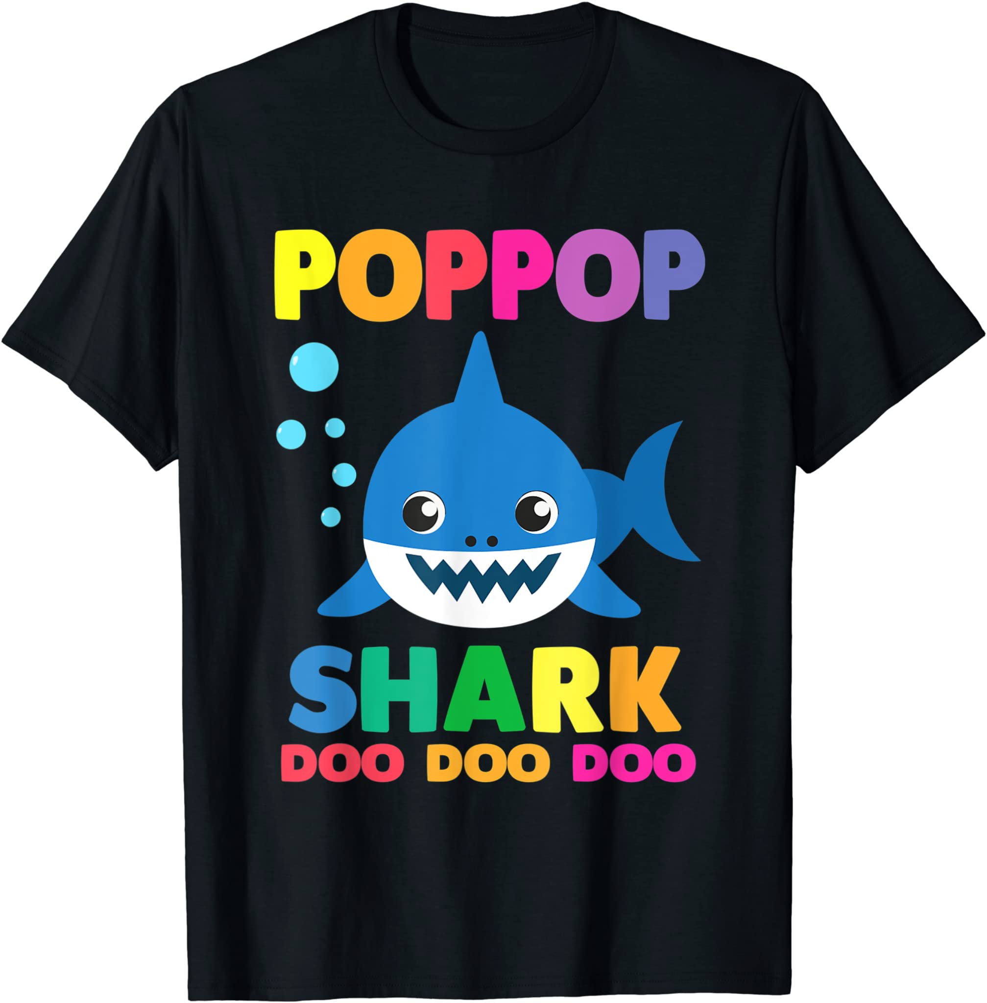 Poppop Shark T-Shirt Doo Doo Funny Baby Mommy Kids T-Shirt