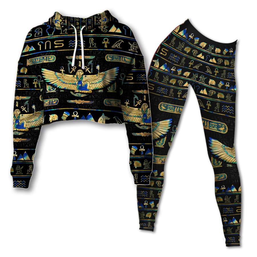 Egyptian God Cropped Hoodie & Leggings Set