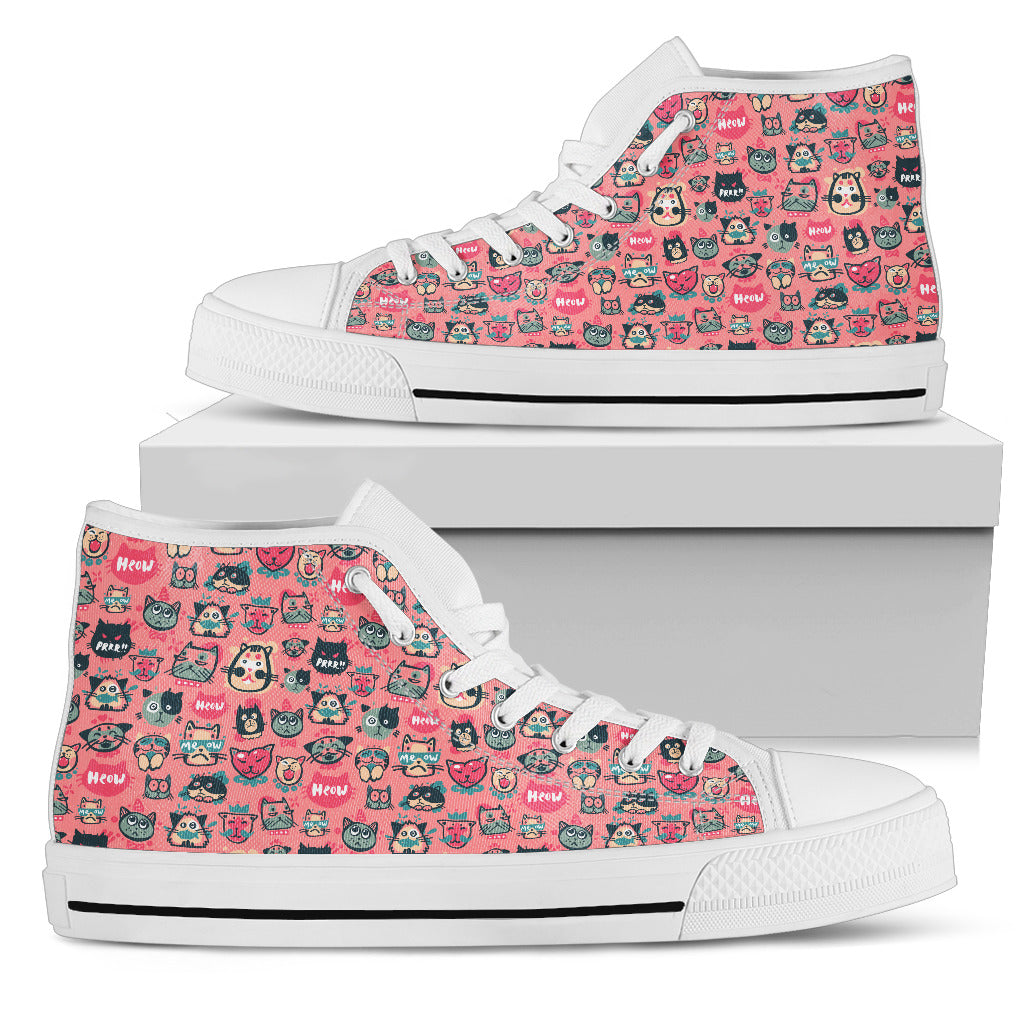 Pink Meow Cat Canvas Shoes