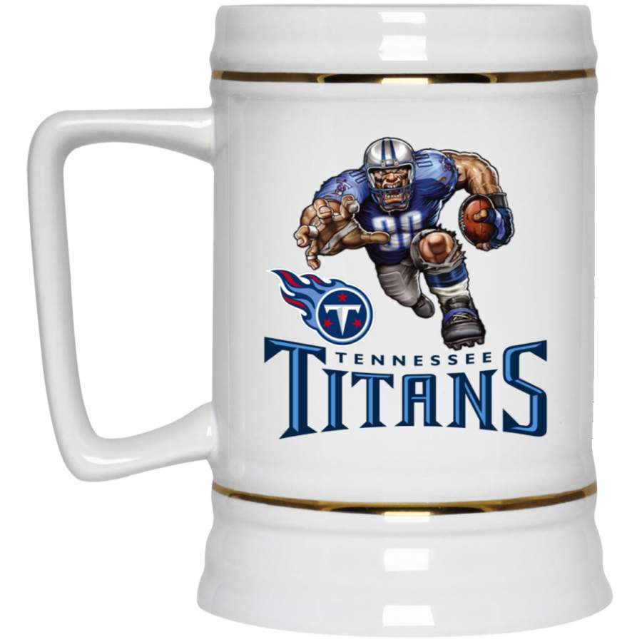 Tennessee Titans Logo Player Mascot (white mugs) 22217 Beer Stein 22oz.