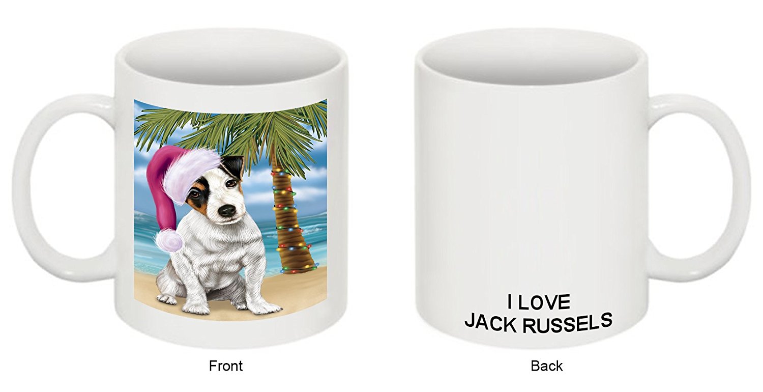 Summertime Jack Russell Terrier Puppy On Beach Christmas Mug Cmg0810