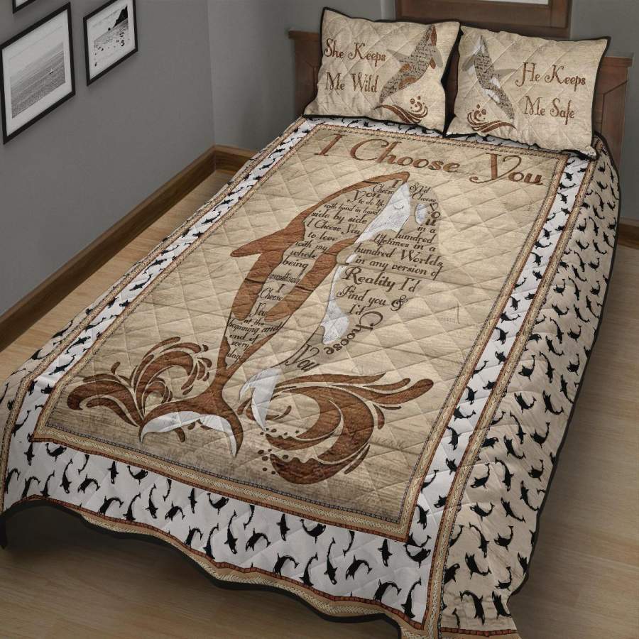 Orca – Couple Orca I Choose You In A Hundred Lifetimes – Quilt Bedding Cover Set