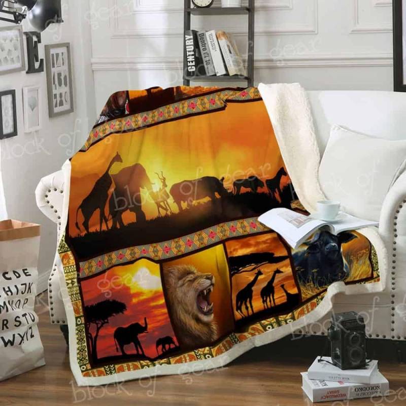 Safari Animals CLM2612682S Sherpa Fleece Blanket