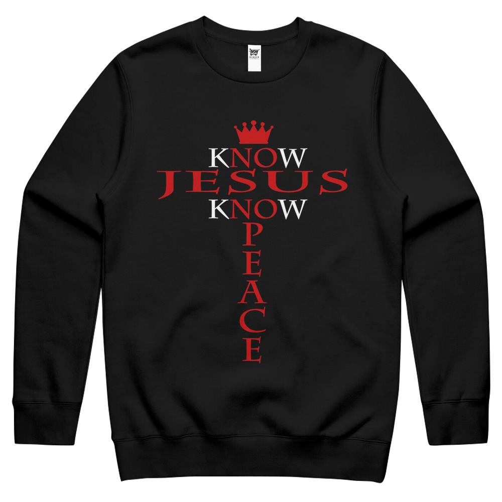 Know Jesus Know Peace Religious Christ Christian Crewneck Sweatshirt